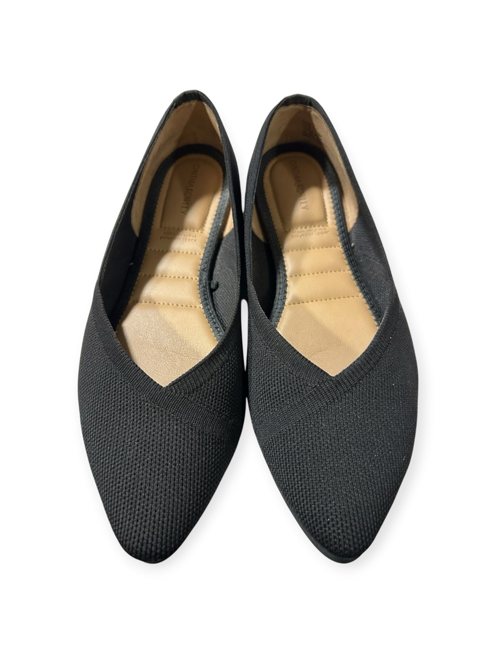 Cynthia Rowley Black Slip-On Knit Pointed Toe Ballet Flats - Size 8 - Picture 6 of 7